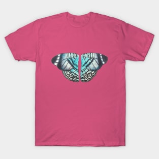 Blue butterfly/moth wings watercolour painting T-Shirt